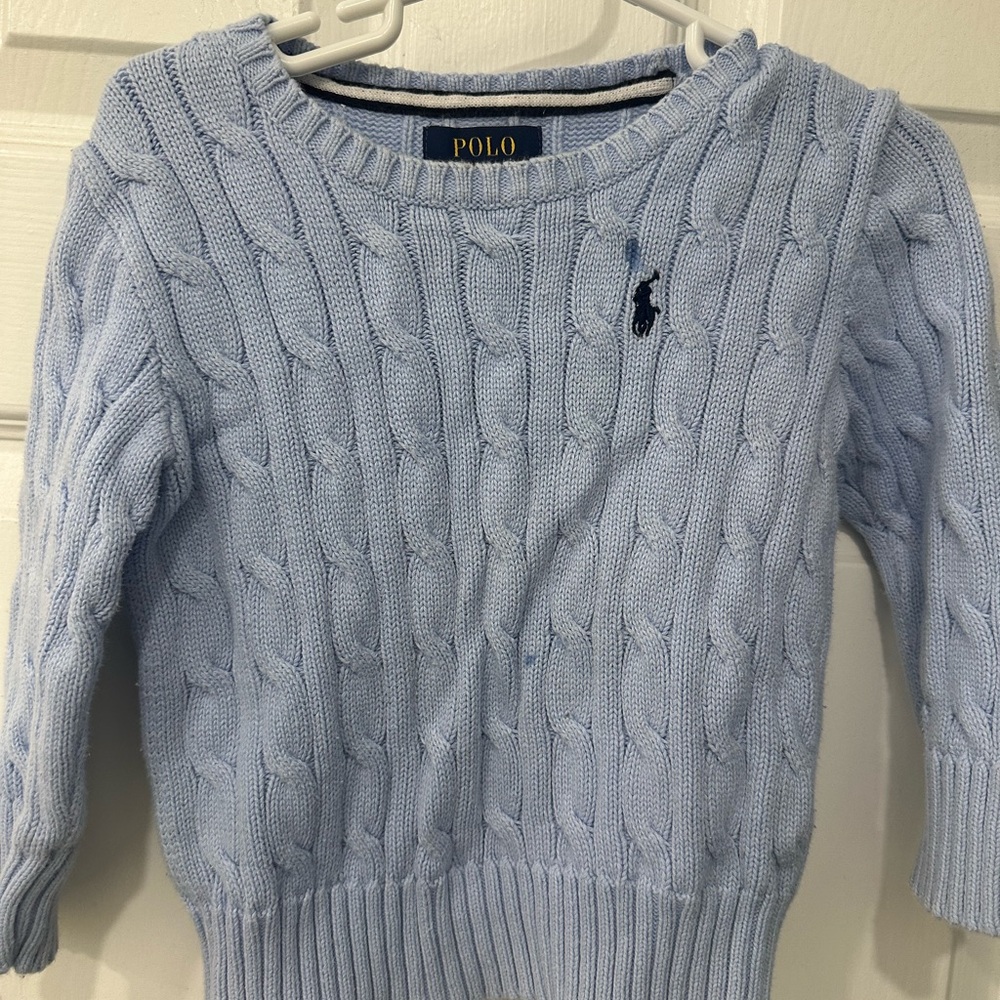 Polo Ralph Lauren Light Blue Cable Knit Sweater